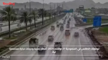 توقعات الطقس في السعودية 27 نوفمبر 2025.. أمطار رعدية ودرجات حرارة منخفضة ليلاً